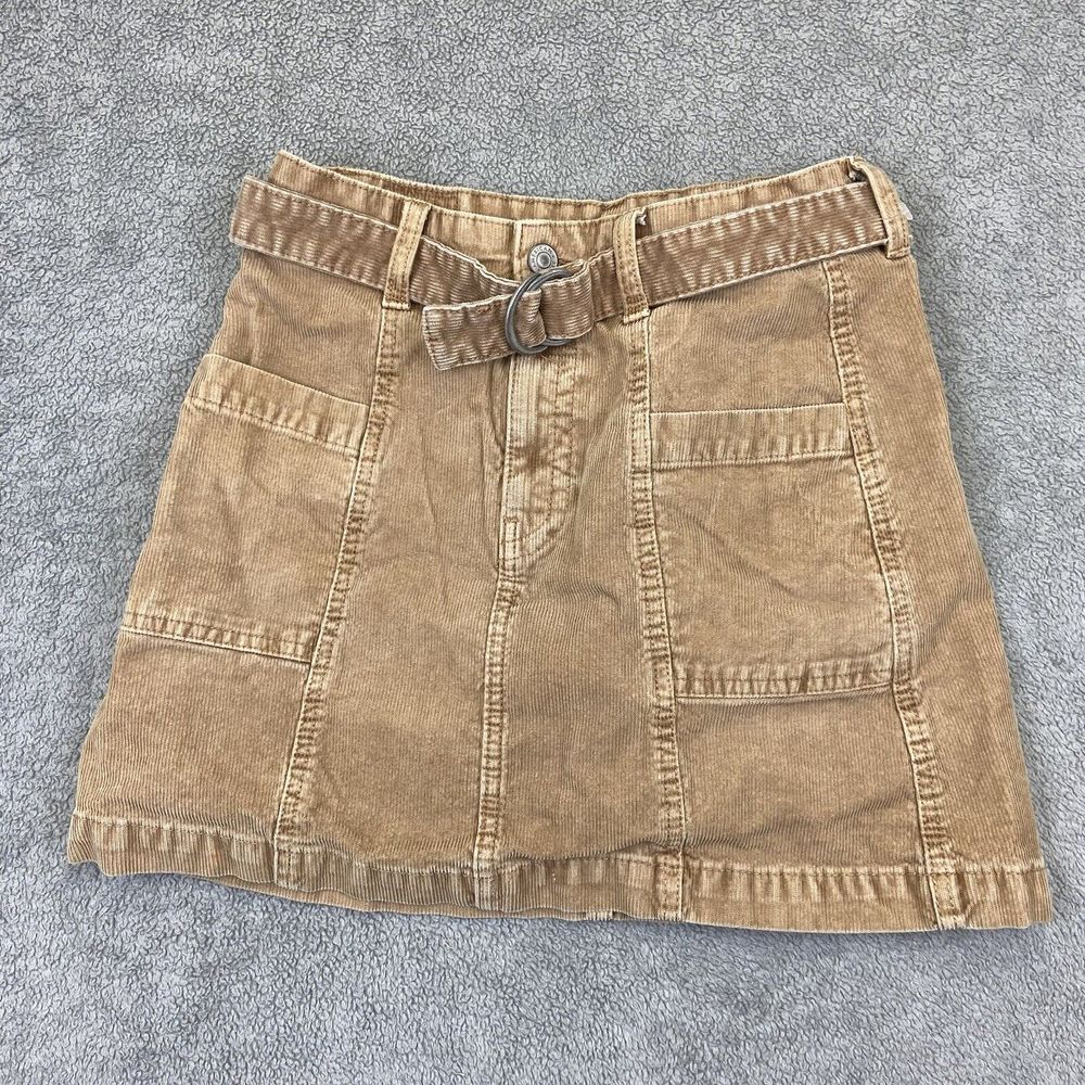 American Eagle‎ Super Hi-Rise A-Line Corduroy Mini Skirt Brown Size 0